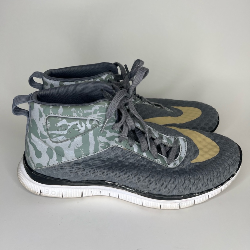 Nike Free Hypervenom Running Sneakers Men Size 9.5 CAMO Silver 725128-001